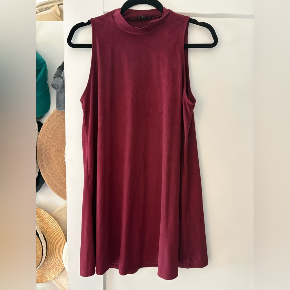 Burgundy Velvet Mini Dress